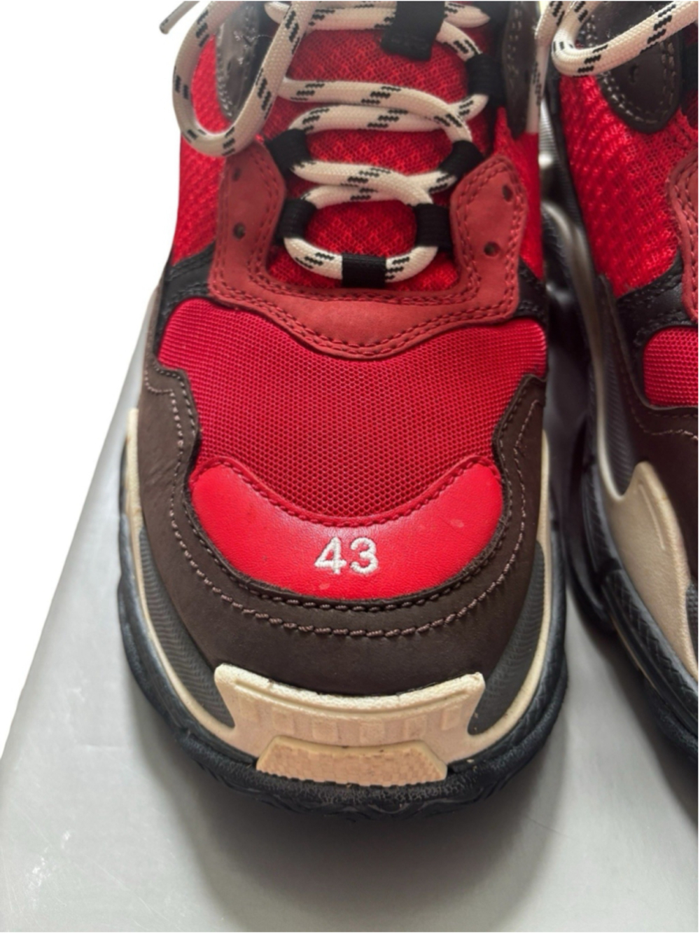 Size 10- Balenciaga Triple S Red Black W/Box - Picture 7 of 16